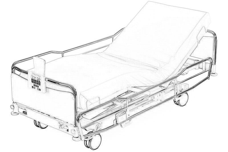Hospital bed. Vector drawing icon Stock Vector by ©Marinka 319634934